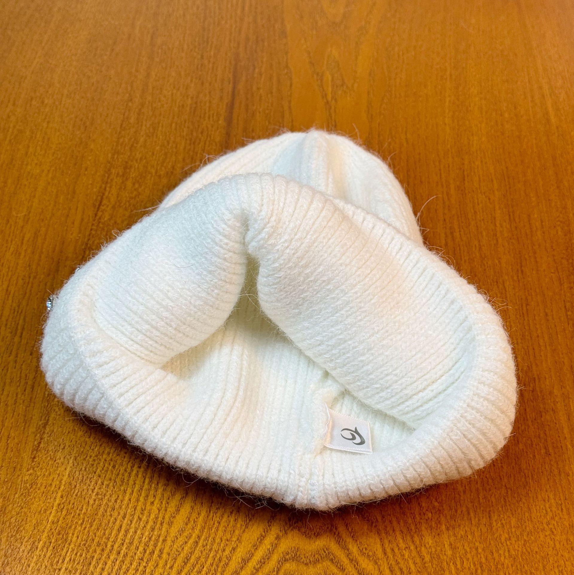 Damen Herbst- und Winter-Strickmütze aus Kaninchenhaar Warme Dicke Beanie-Mütze Modische Strass-Verzierte Einfarbige Lässige Strickmütze – Detail 11