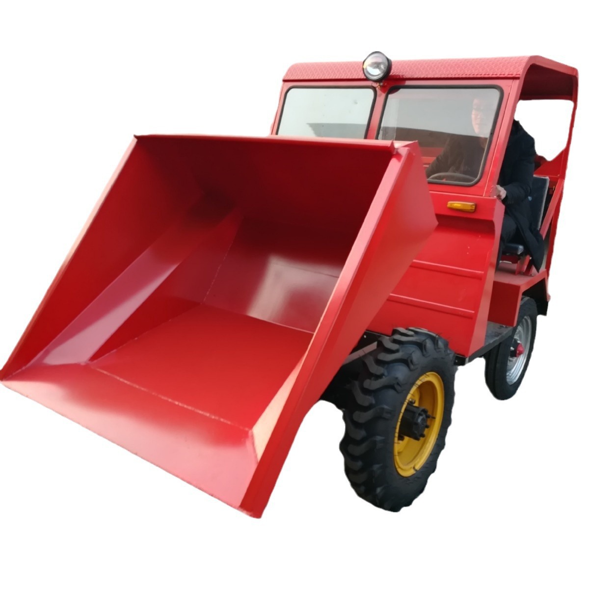 盛聚祥厂家前卸式工程运输翻斗车液压式四驱农用新型节能载货翻斗