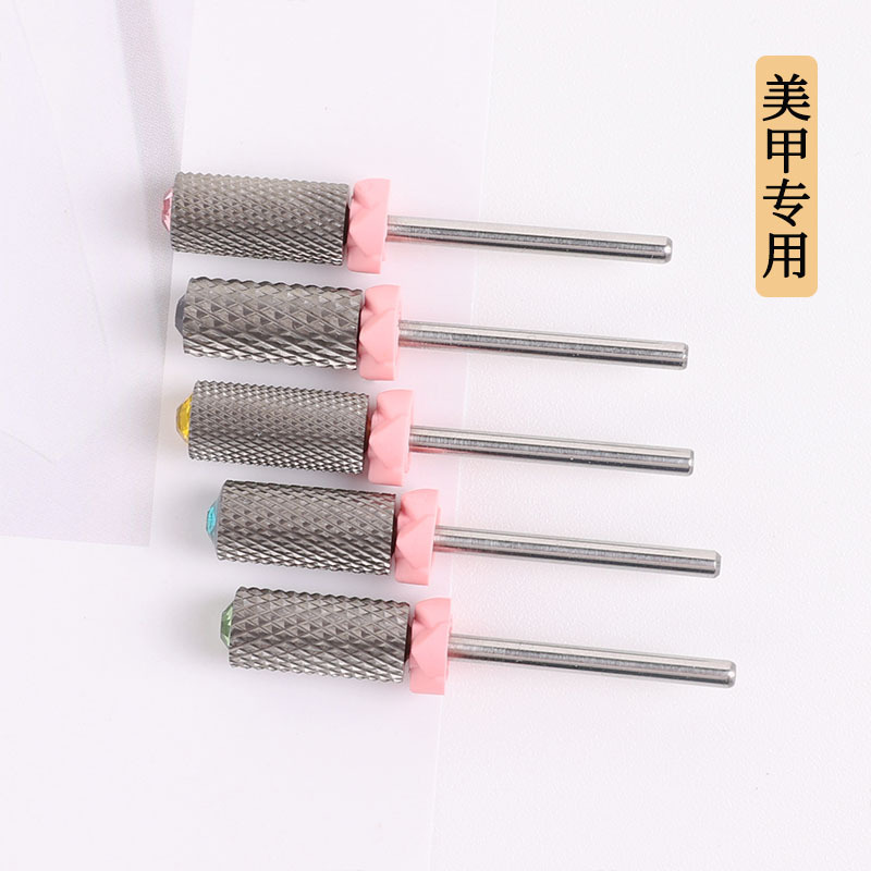 Polizador de uñas general caja de cabeza de molienda para cargar y descargar uñas para eliminar la piel muerta, pulido y limpieza de polvo, pequeño conjunto de bolsillo de acero de tungsteno de color fantasma