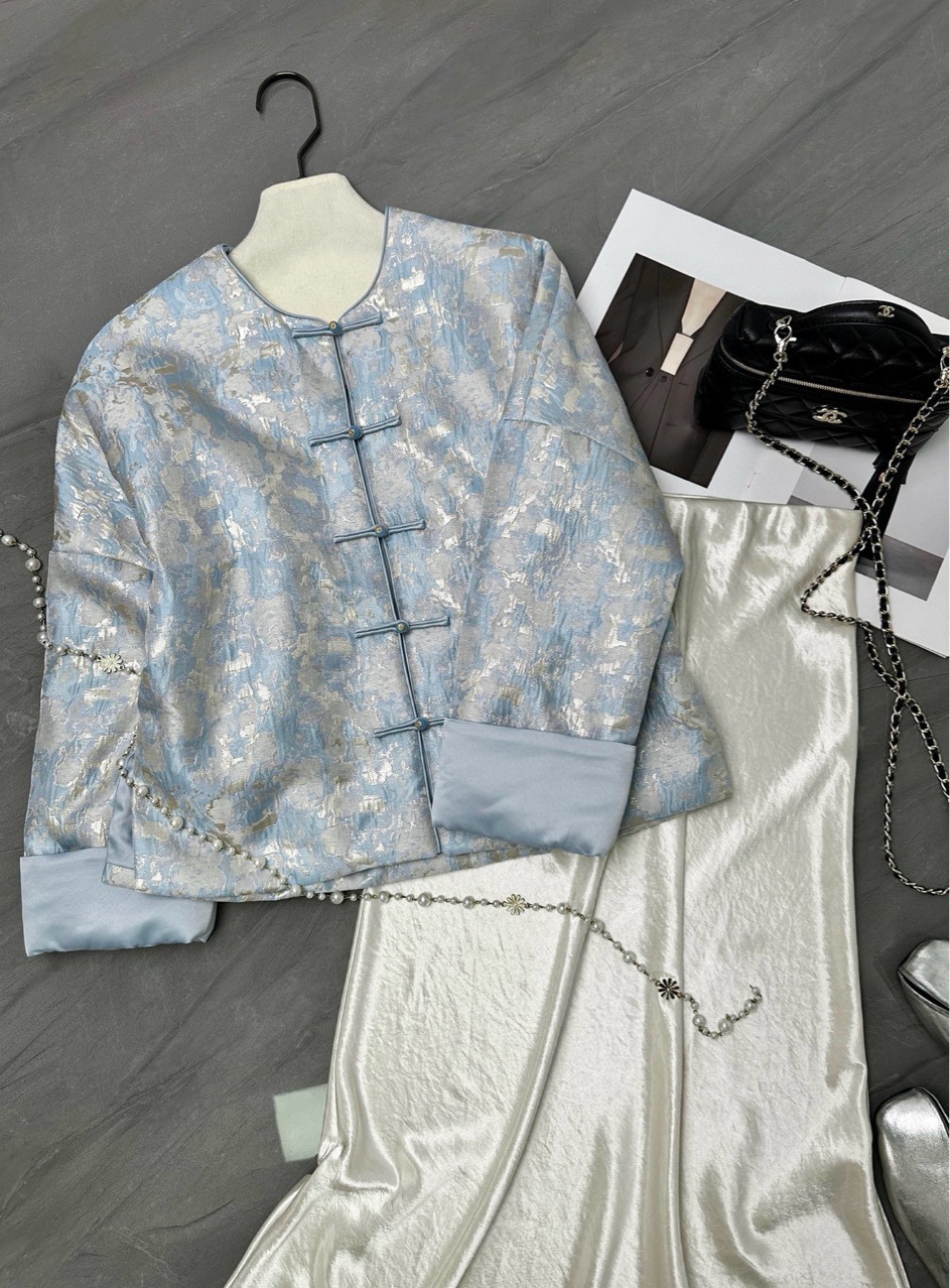 2025秋季高级感轻奢外套休闲气质百搭国风女装新中式宽松长袖上衣