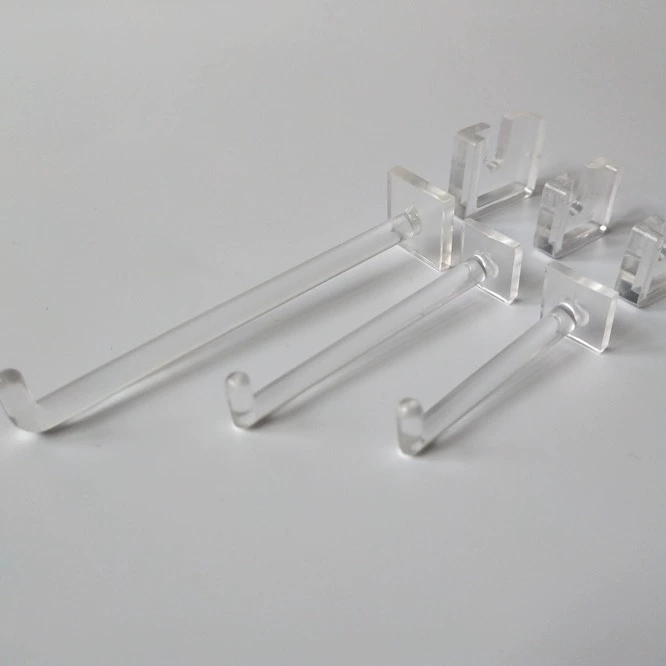 Заводское производство Льготная цена Прозрачная акриловая полка для супермаркета Стенд из оргстекла Пластиковый акриловый крючок
