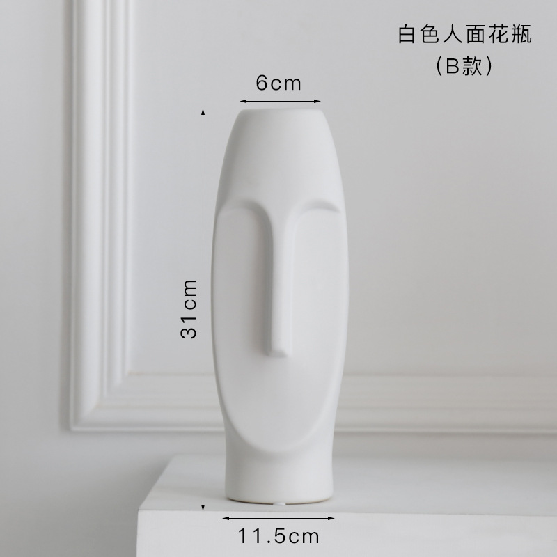 Blanco y negro jarrón de cerámica decoración moderna moda creativa arreglo de flores secas dispositivo de mesa de comedor sala de estar decoración del hogar