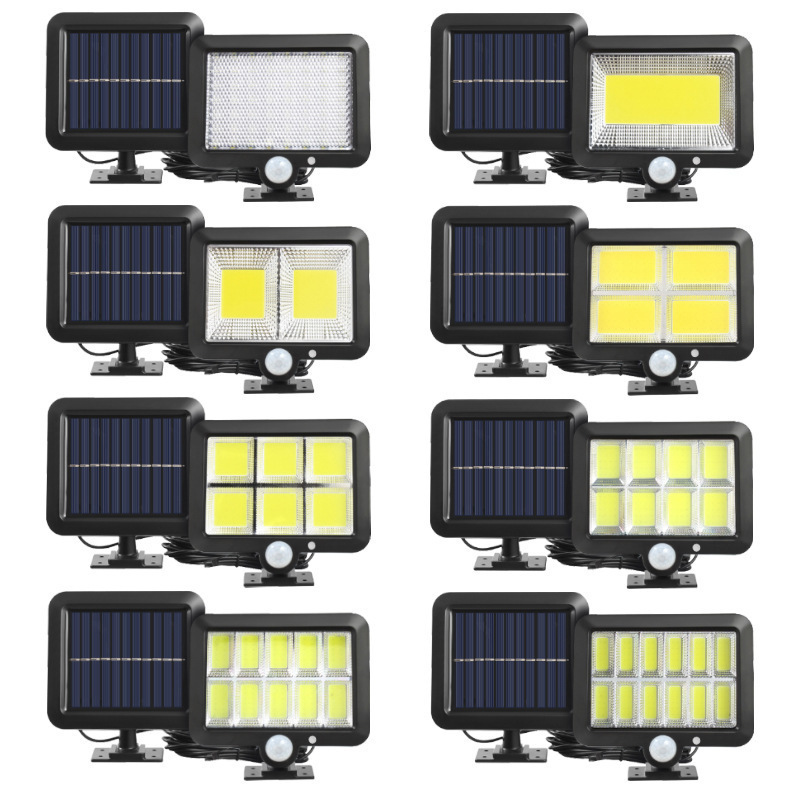Solar rechargeable wall lamp outdoor waterproof courtyard human body induction split type street lamp remote control garage lamp
