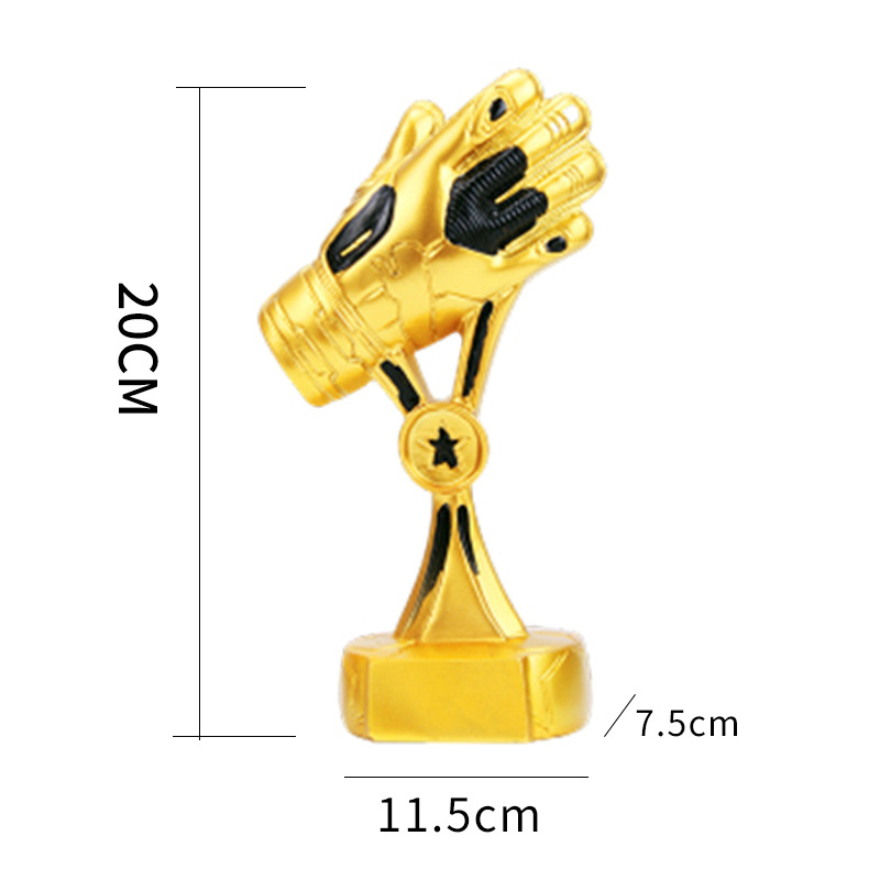 Copa de Europa Trofeo de portero de fútbol Guantes de oro Tirador de portero Trofeo de pelota de oro Partido de resina Trofeo de fútbol grabado
