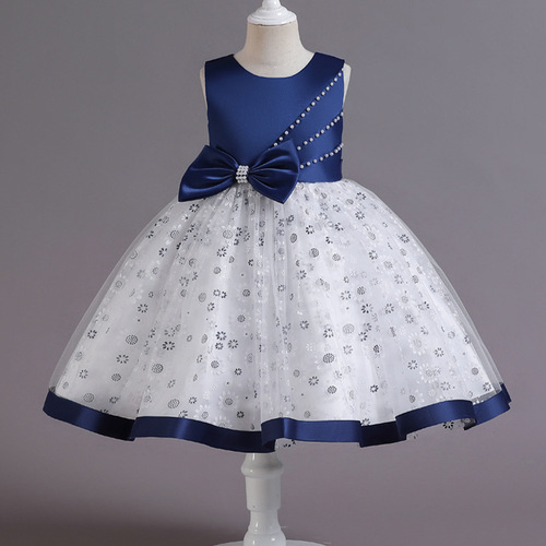 Children's cross-border dress, flower child wedding dress for girls, princess skirt, children's birthday anniversary dress, piano performance costume