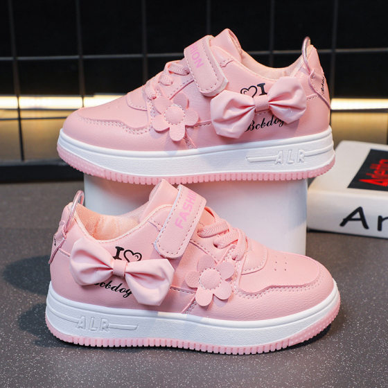 Girls' Shoes 2025 Spring & Fall New Kidsren's White Shoes Students Lightweight Casual Sports Shoes Low-Cut Flats Shoes