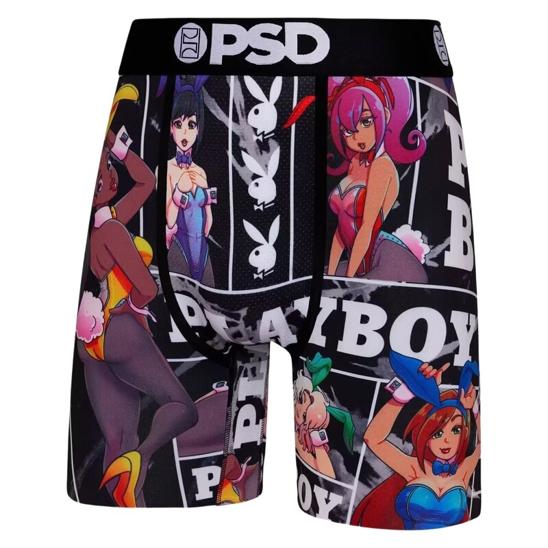 Trendy Brand Psd Ice Silk Polyester Shorts Beach Shorts Printed Anime Comfortable Sports Running Boxer Briefs for Men