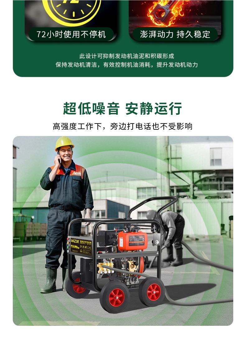 Huayiwo Diesel High-Pressure Car Washing Machine High-Power Gasoline Cleaning Machine Commercial Industrial-Grade Mobile Water Gun Pump Dredging
