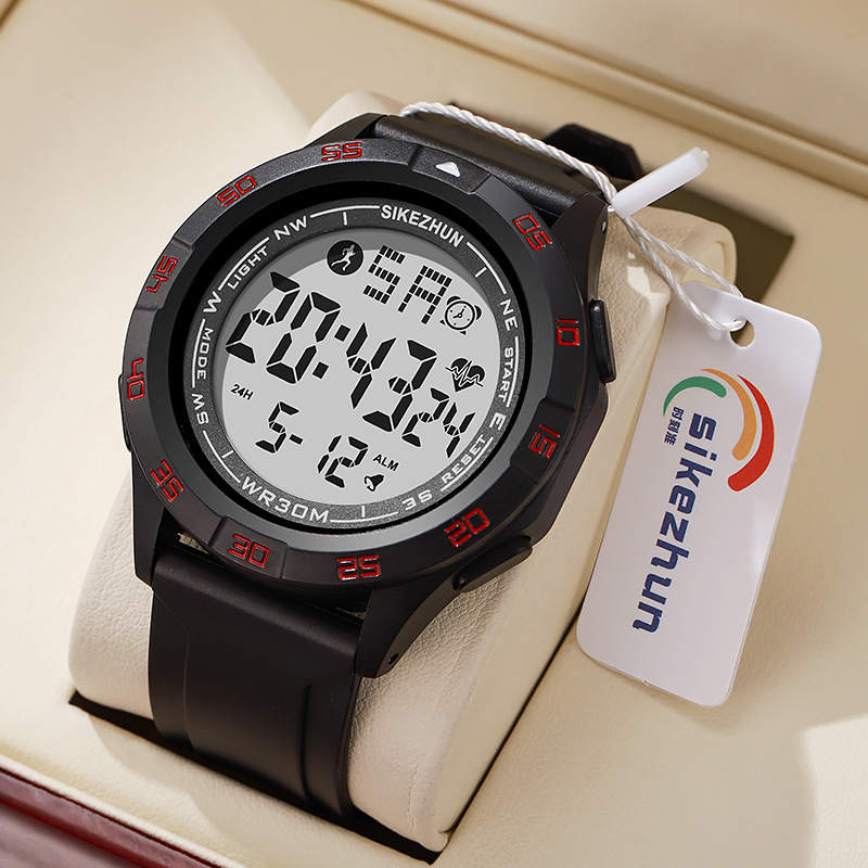 Men's travel sports universal waterproof fashionable digital watch for students, simple and elegant design, with LED display 3