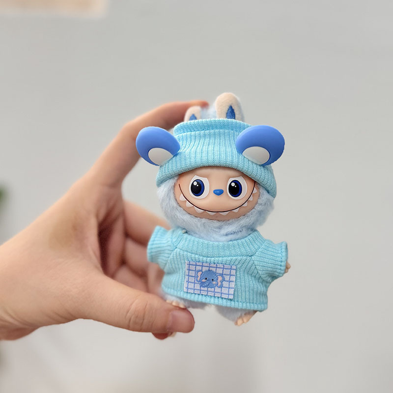 迷你版4.0LABUBU搪胶脸毛绒盲盒玩偶衣服圣诞套装小鼻嘎心底密码|undefined