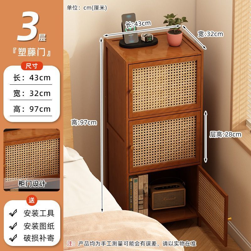 Mesa de cabezal de cama simple pequeño casero armario de almacenamiento al lado de la cama armario de almacenamiento moderno estante de almacenamiento del dormitorio varias camas