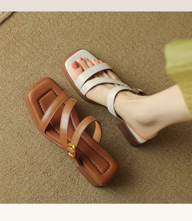 CHIKO Mary Margaret Open Toe Block Heels Slides Sandals