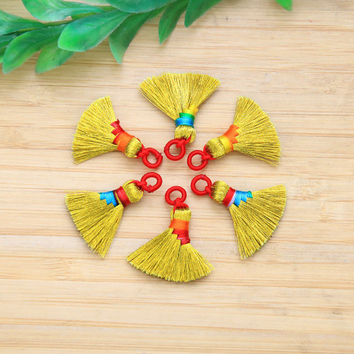 Hand-woven mini broom gold thread broom pendant keychain pendant bracelet semi-finished accessories wholesale