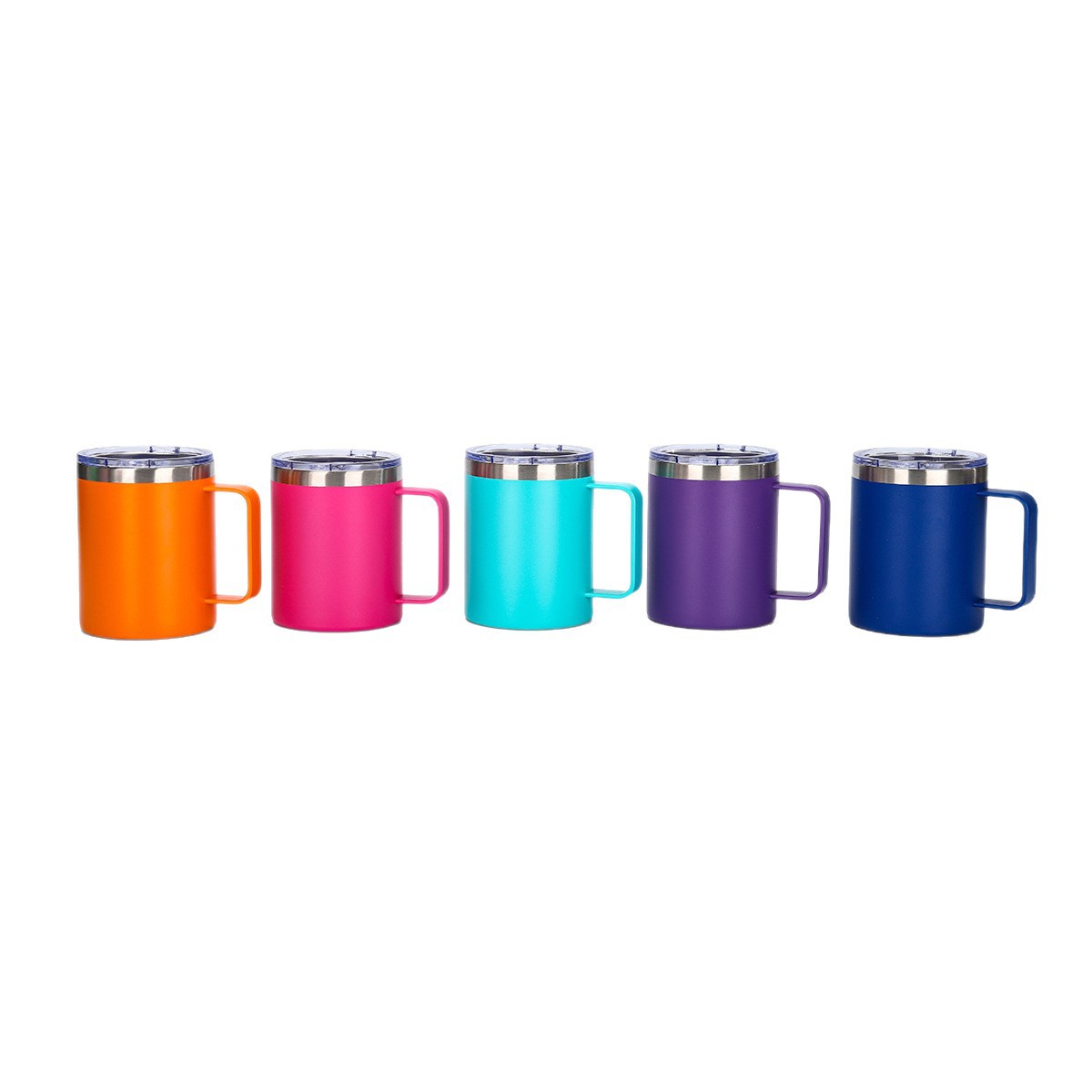 Amazon Cross-border 12/14oz taza de café con mango de acero inoxidable taza de agua de aislamiento pequeño de oficina simple