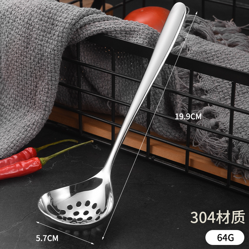 304 ステンレス鋼ラージヘッドスプーンザル肥厚深底鍋スプーン家庭用キッチンドリンクスプーンハート型スープシェルスープザル|undefined