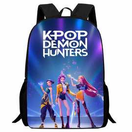 新品印花猎魔女团K-POP学生书包 小学生卡通Huntrix Kpop双肩背包