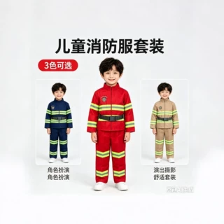 万圣节儿童消防服cos幼儿园六一职业体验角色扮演男女童消防表演