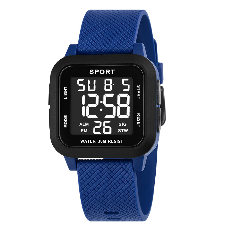 Reloj electrónico cuadrado al aire libre de los hombres luminoso simple hombres y mujeres deportes alarma multifunción reloj electrónico fábrica al por mayor