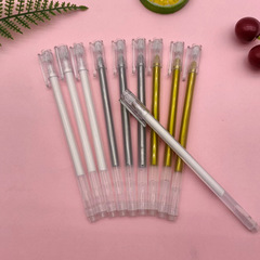 High gloss gold and silver white painting pen DIY graffiti pen color hook pen black card white line stroke paint pen