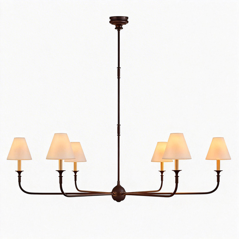 Vc1:1Piaf All-Copper American-Style Minimalist Retro Dining Island Linear Pendant Light Villa Bar Designer Pendant Light