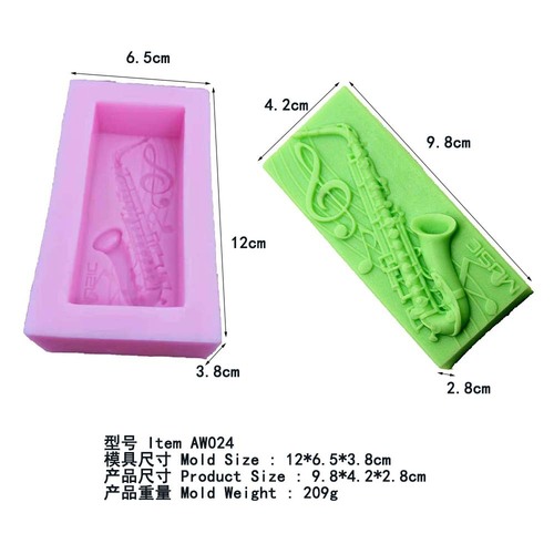 AW021-24 Musical Note Instrument Silicone Soap Mold