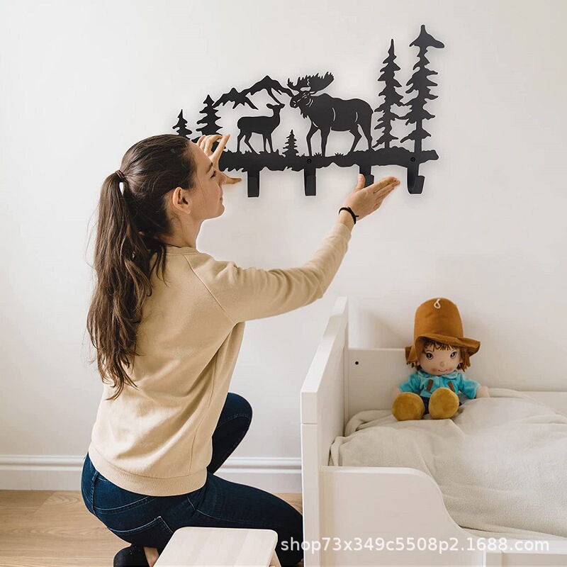 Cross-border Metal Moose Decorative Hook Iron Creative Hook Door Hanger Jacket Hook Home Decoration Wall Hanging
