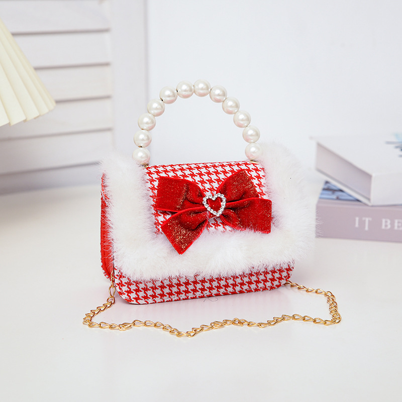 Bolsa de Año Nuevo para niños, bolso de arco de perlas, bolso de mano, bolso de Año Nuevo, bolso de moda, bolso de princesa