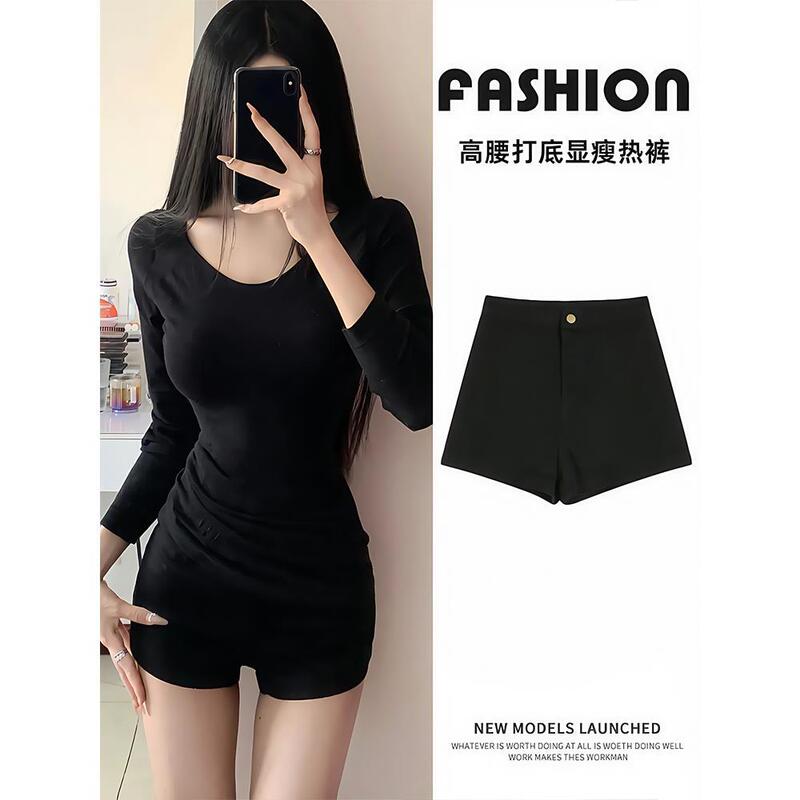 plus size chubby girl Stretch Bottoming Boots Pants Women's Summer New High Waist Slimming Hot Pants Small Tight Hot Girl Shorts