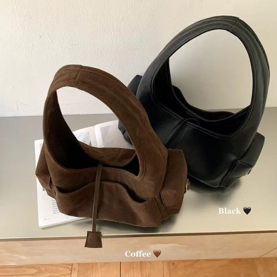 Trending Suede Hobo Bag For Women 2025 New Arrival Luxury Niche High-End Large Capacity Commuter Handbag Shoulder Bag - Thumbnail 3
