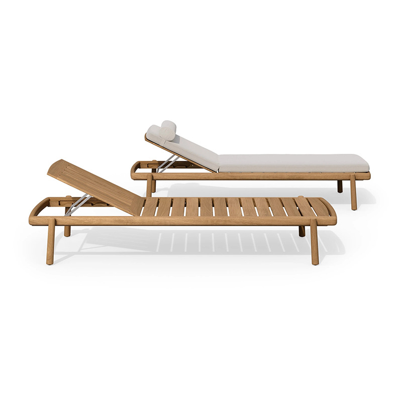 Cama de teca al aire libre patio villa piscina sillón jardín al aire libre alojamiento balcón arena impermeable madera maciza cama