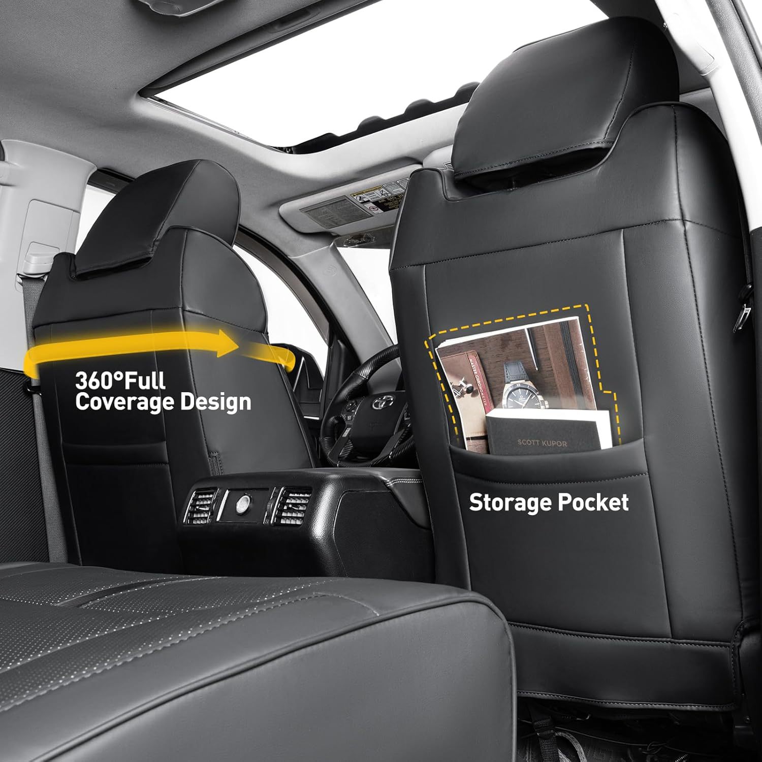 Toyota Tundra Pickup Truck Special Seat Cover, Full Leather, All-Season Car Seat Cushion, Full Leather Interior Accessories, Seat Cover