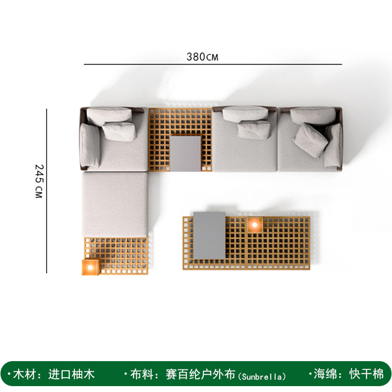 Combinación de sofá al aire libre Villa patio jardín ocio Silla de ratán diseñador modelo habitación al aire libre balcón muebles de ratán