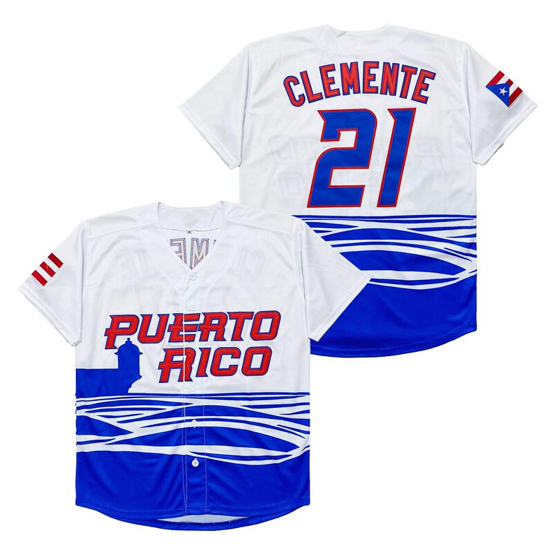 A generation of foreign trade Amazon US station #21PUERTO embroidered baseball shirt embroidered baseball uniform jersey men