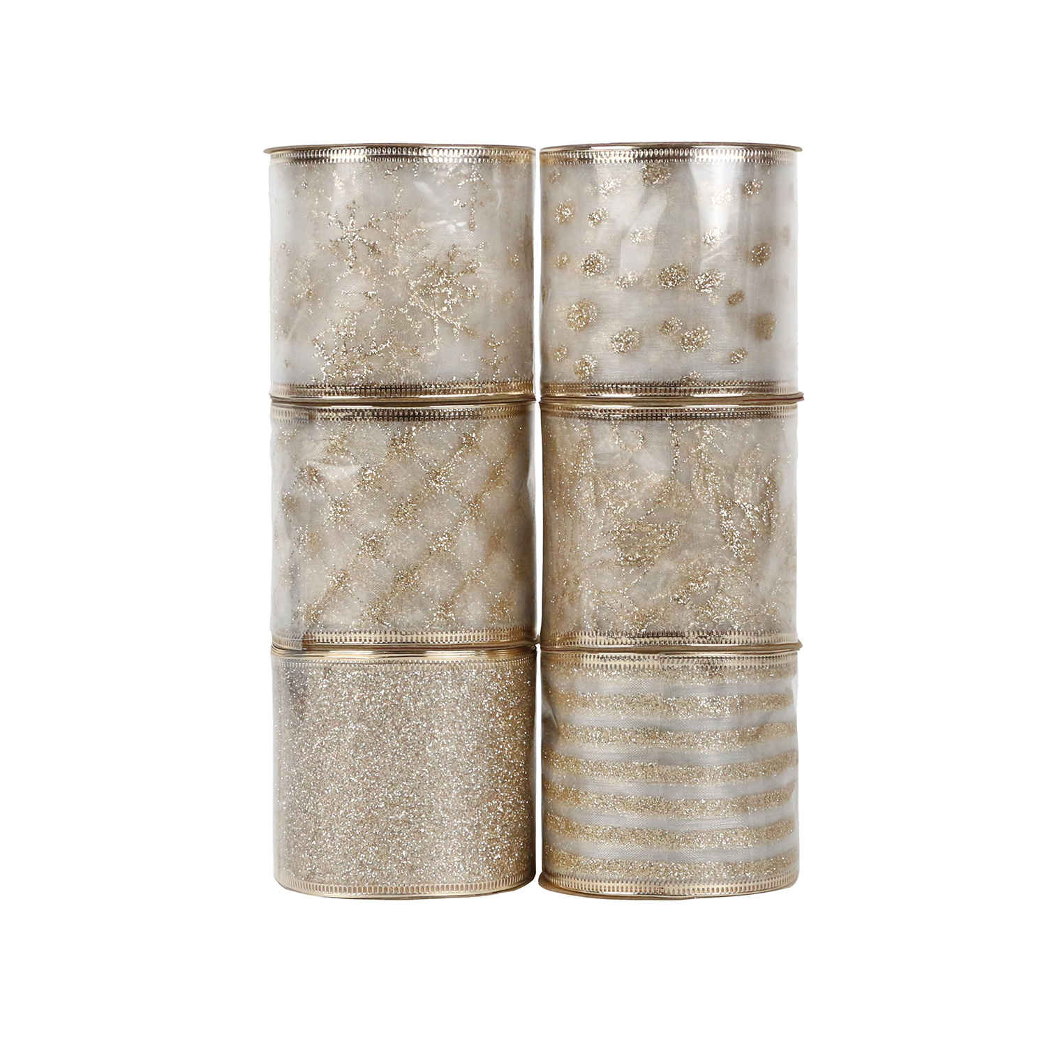 En stock al por mayor decoración de Navidad a la parrilla de hierro Borde de alambre cinta DIY accesorios de cinta de arco embalaje de regalo de Navidad