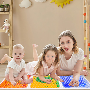 Attractive Game Sensory Stepping Mat Non-Slip Square Home Play Area Liquid Colorful Play Mat 6 Pack