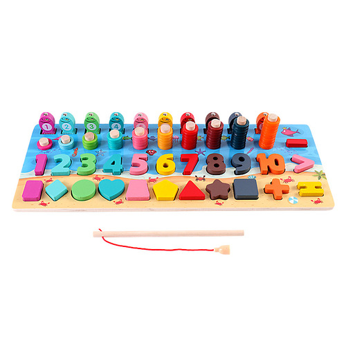 Children's digital building blocks fishing puzzle toys 1-3 year old boys and girls early education enlightenment shape matching board