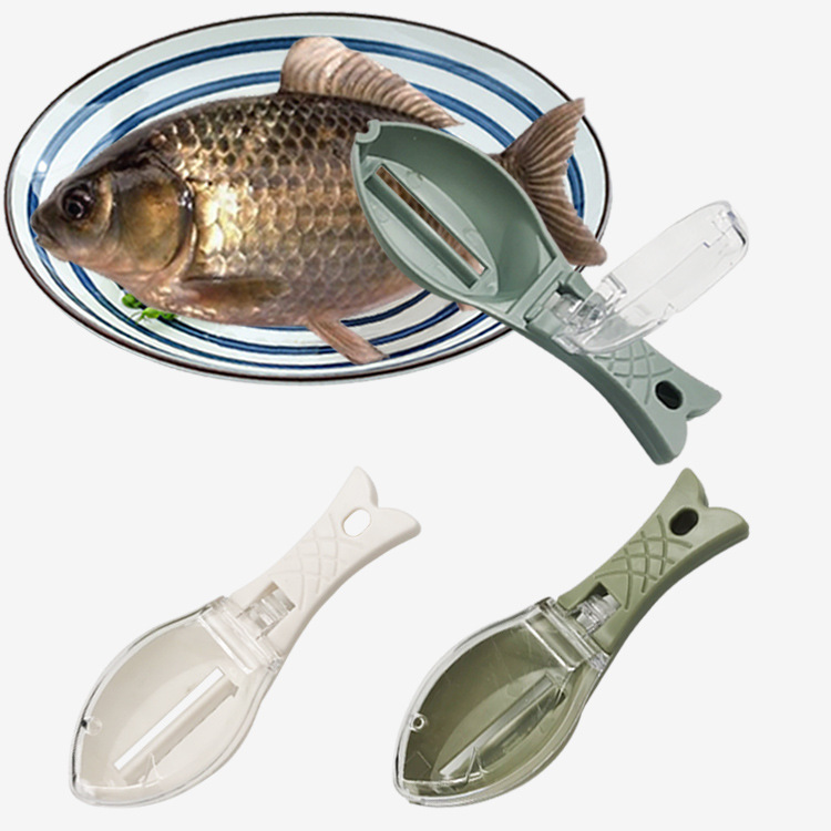 手动鱼鳞刮鳞器 家用带盖鱼鳞刨 厨房鱼鳞刨刮器手动去鱼鳞工具