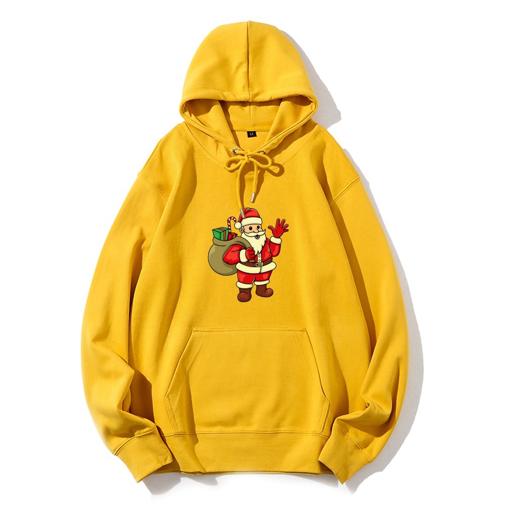 Jolly Claus Cartoon Print Unisex Women's Hoodie