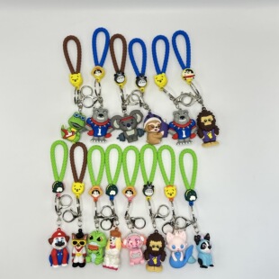 In-Stock Silicone Keychain Car Pendant Cute Cartoon Pvc Soft Rubber DIY Gift Doll Mini Creative