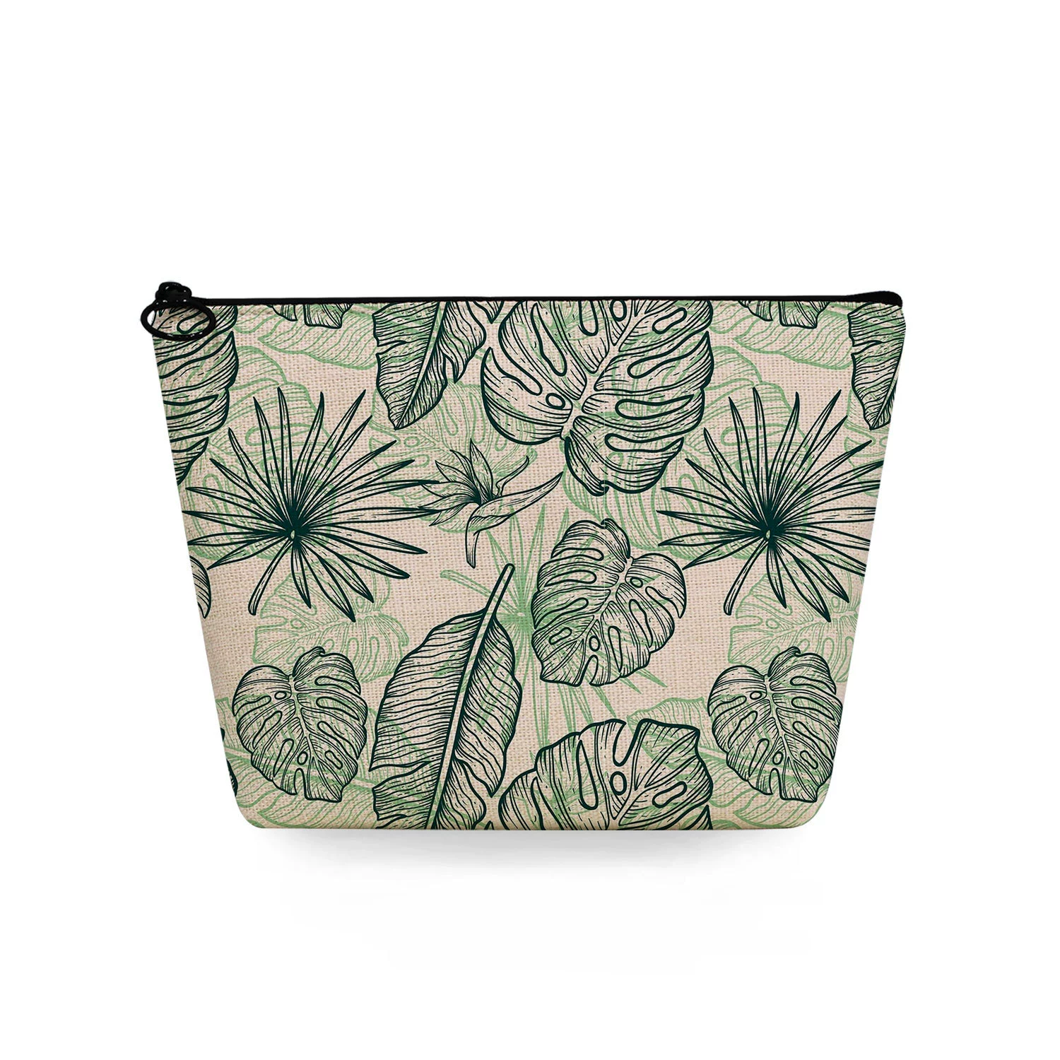 Производитель предлагает косметичку с принтом зелёного листа, новая дорожная сумка для хранения, портативная небольшая косметичка для женщин