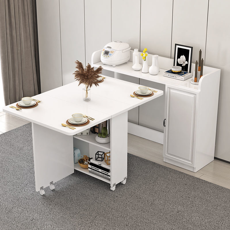 Mesa de comedor plegable armario armario de microondas mesa de comedor ultra delgada para casa pequeña combinación de armario de mesa de comedor móvil