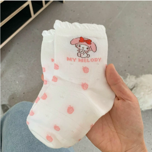 Носки Sanrio средней длины, корейский стиль, милые персонажи (My Melody Cinnamoroll Kuromi)
