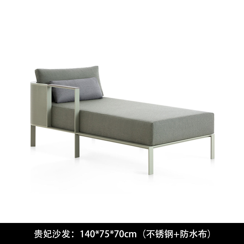 Sofá nórdico al aire libre ocio minimalista diseñador de acero inoxidable patio villa creativo impermeable muebles al aire libre