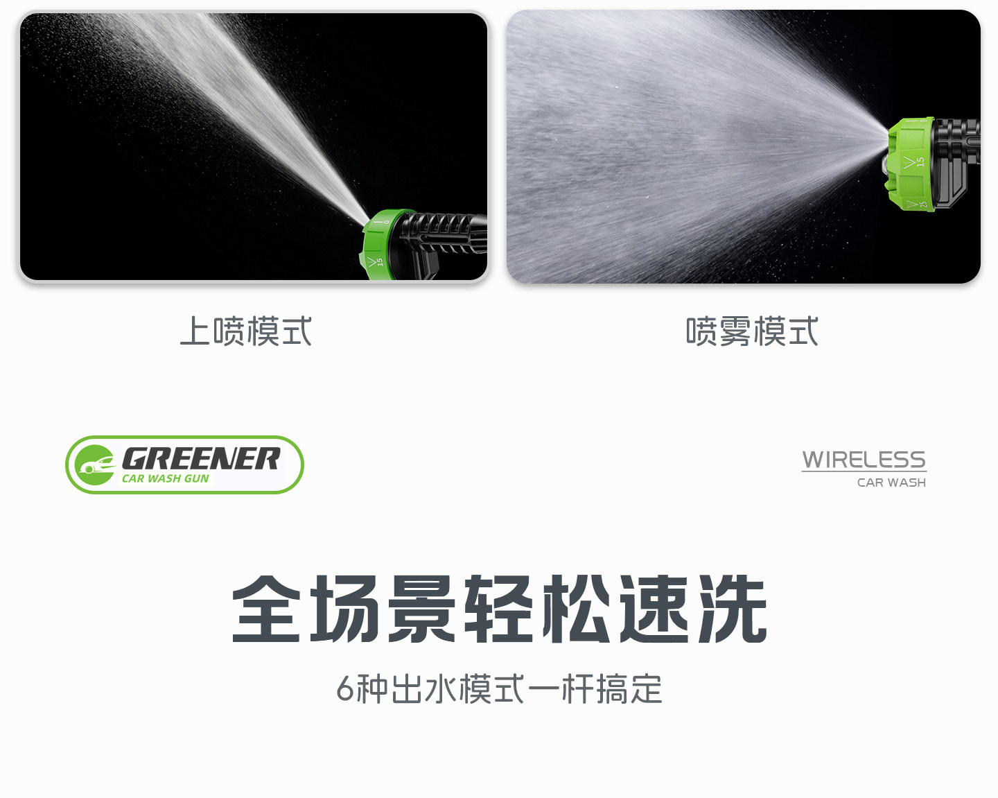 Green Forest Car Wash High-Pressure Water Gun, Household Cleaning Machine, Wireless High-Power Water Pump, Powerful Pressure-Boosting Home Floor Cleaning Tool