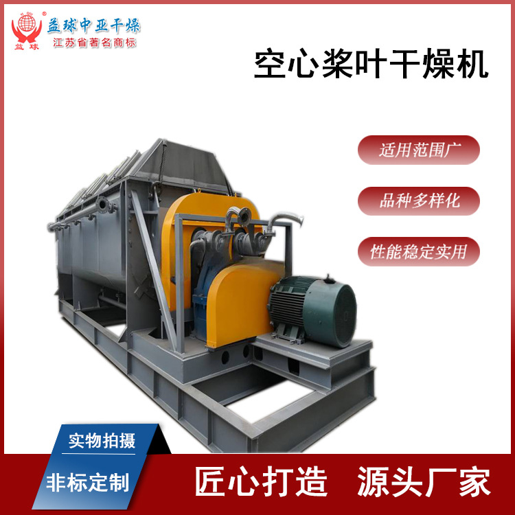 造纸污泥活性污泥空心桨叶干燥机 市政污泥桨叶干燥机  益球干燥