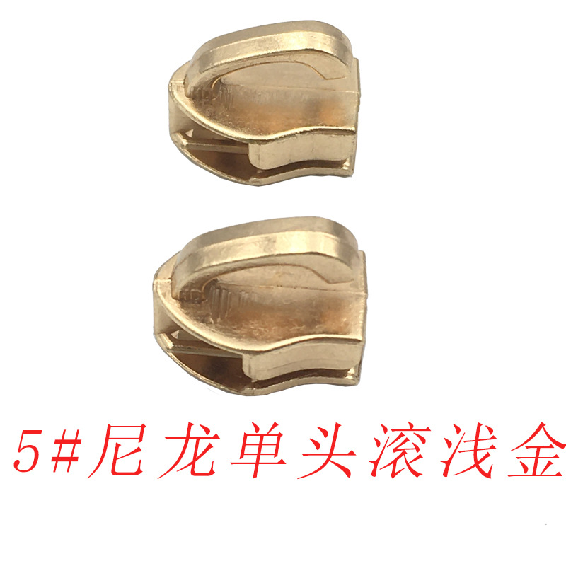 En stock al por mayor N ° 3 N ° 5 N ° 10 dientes de goma de nylon elefante nariz de una sola cabeza equipaje cabeza colgante chapado rodillo chapado multi-color