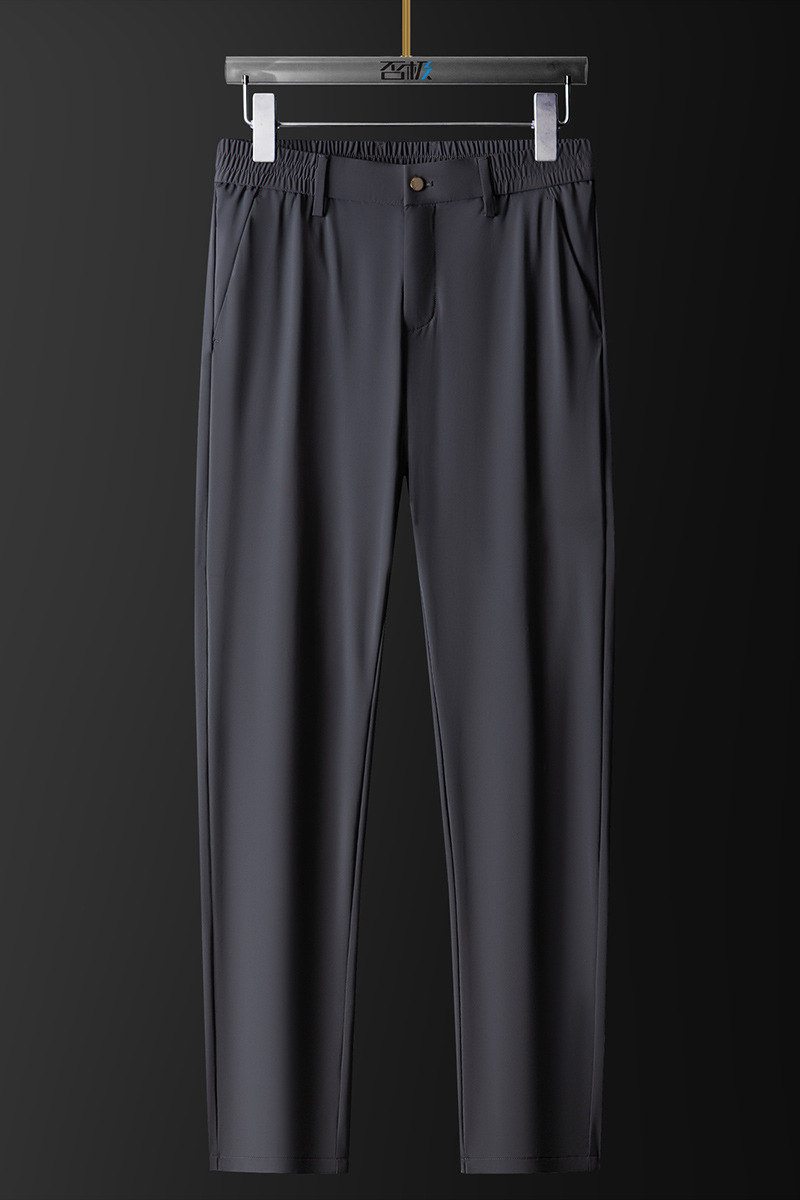 Men's Ice Silk Stretch Breathable Solid Color Trousers