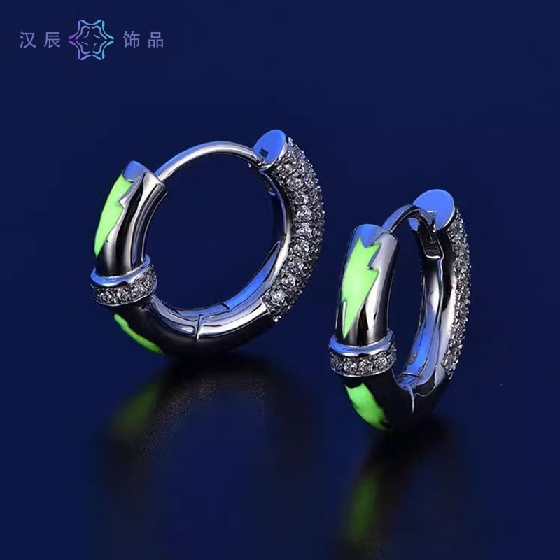 X525-A (full diamond night light earrings) one pair