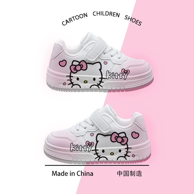 Hello Kitty, дизайн-тренд низкая обувь, универсальные карикатурные белые кроссовки, кроссовки