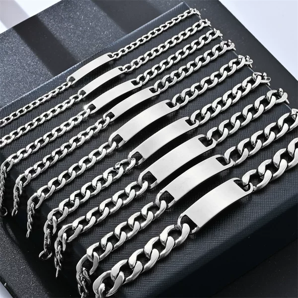 Stainless Steel Ins Couple Bracelet for Men and Women A Pair of Trendy Personalized Retro Punk Hip-Hop Bracelet
